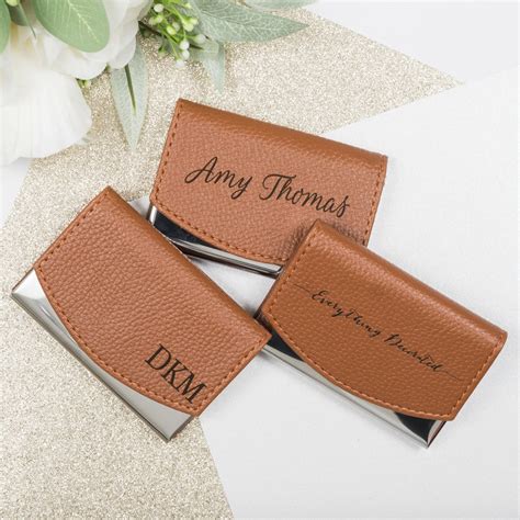 monogrammed business card holder